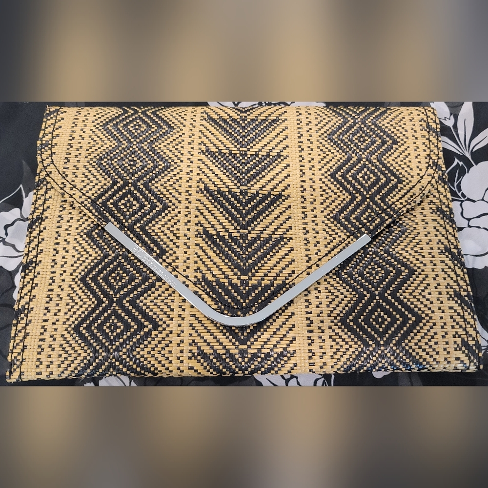 BCBGeneration Large Woven Bag clutch NWT
